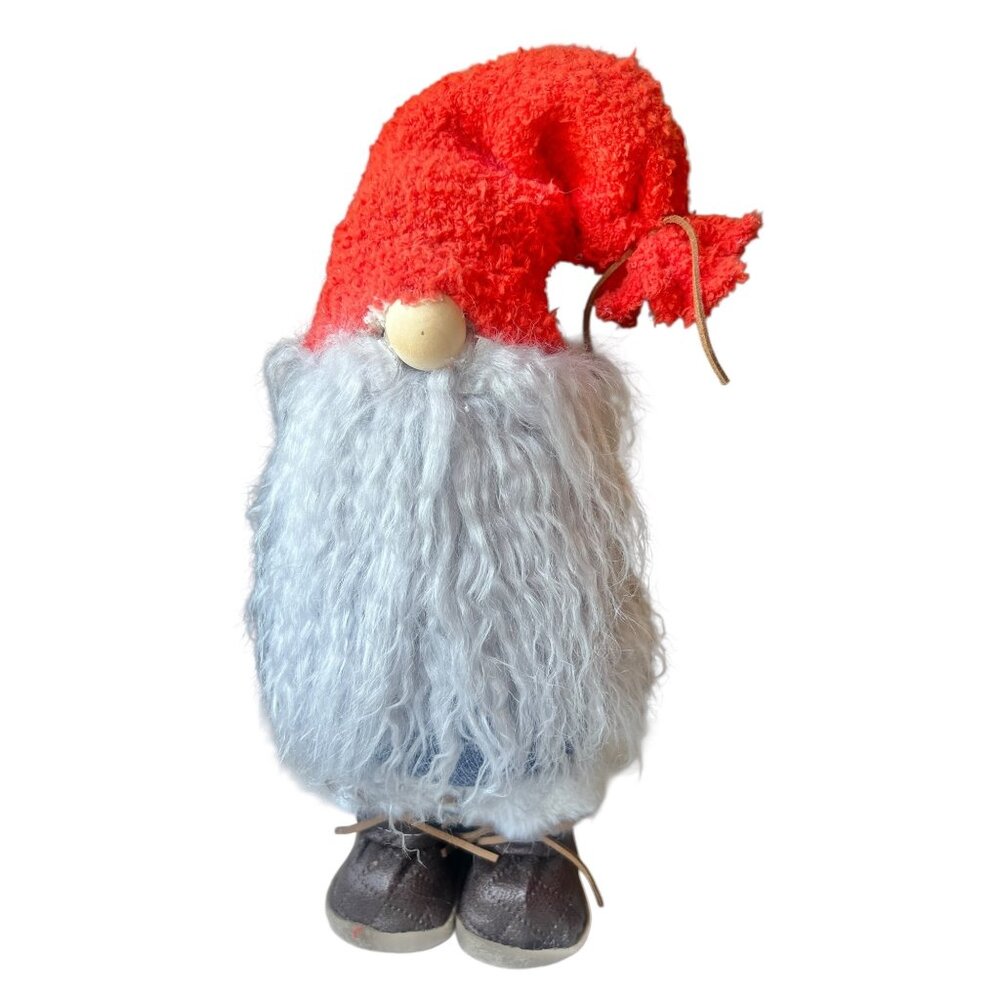 Handcrafted Scandinavian Gnome Decoration With Red Hat & White Beard 11” tall